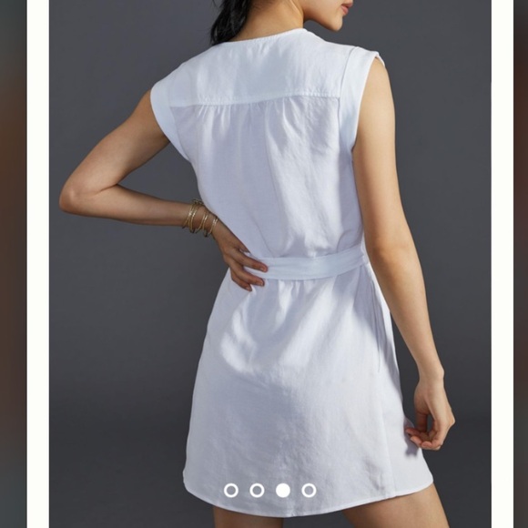 NWT Anthropologie - Cloth & Stone - Button-Front Mini Dress in White - Picture 5 of 14